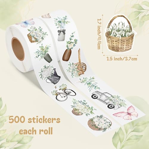 1000Pcs Green Christmas Tree Stickers G327