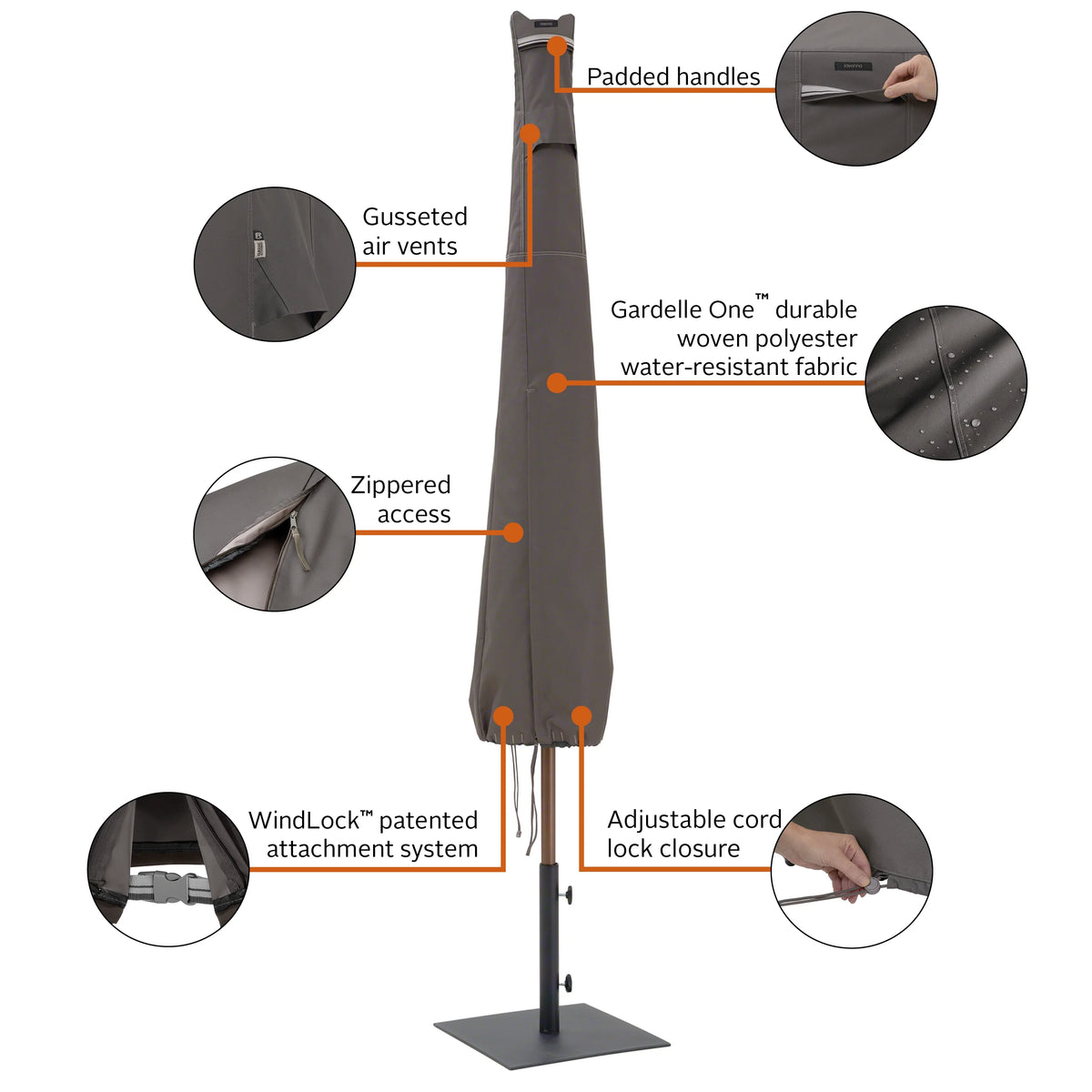 Patio Umbrella Cover with Water Resistant Fabric K456954