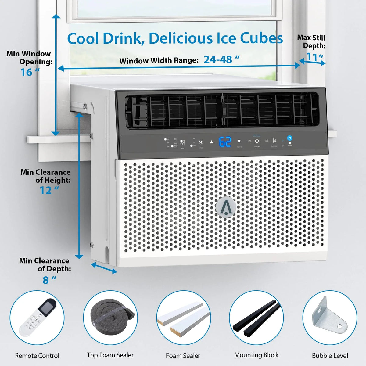 8000 BTU Window Air Conditioner with Remote Control Q719406