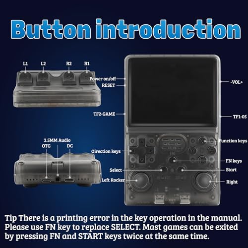 Handheld Game Console 30000 in 1 Games 3.5-Inch IPS Screen 256GB W646