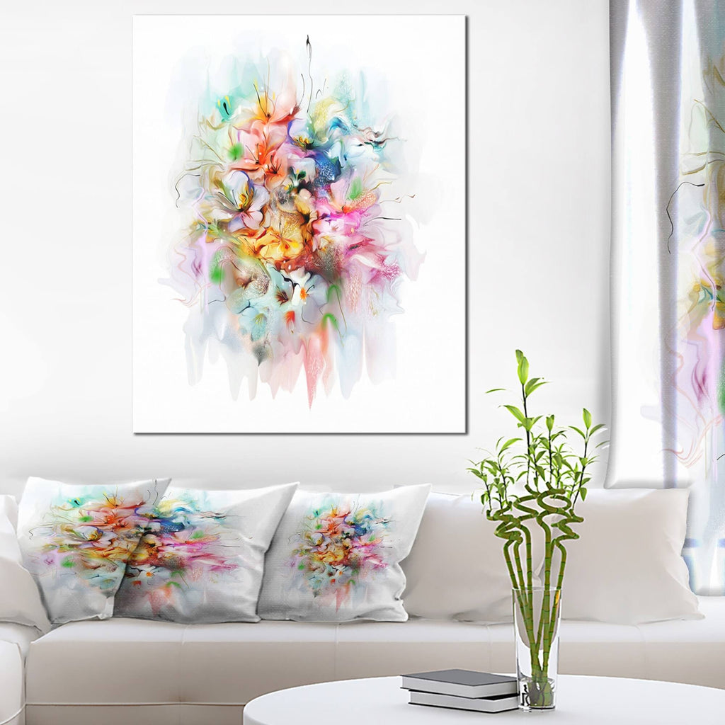 Watercolor Flowers Floral Canvas Art Print N145627