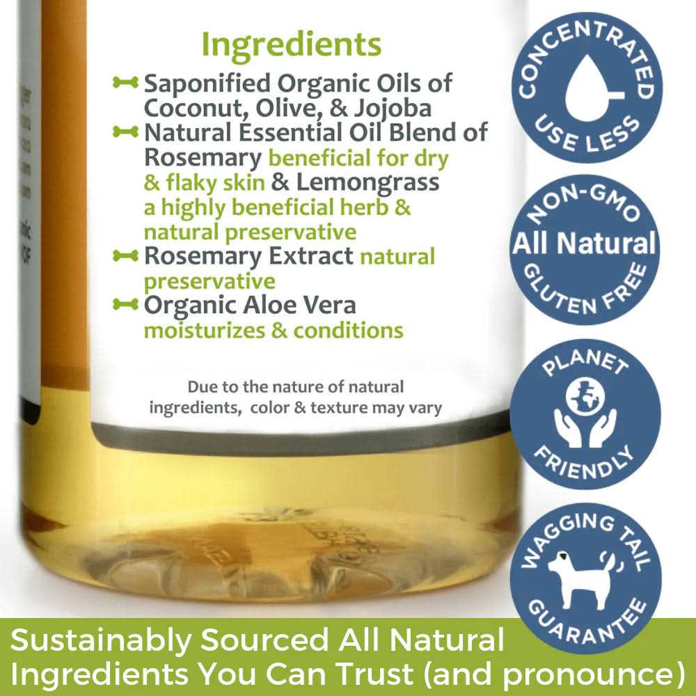 Hypoallergenic Dog Shampoo with Organic Lemongrass C32706
