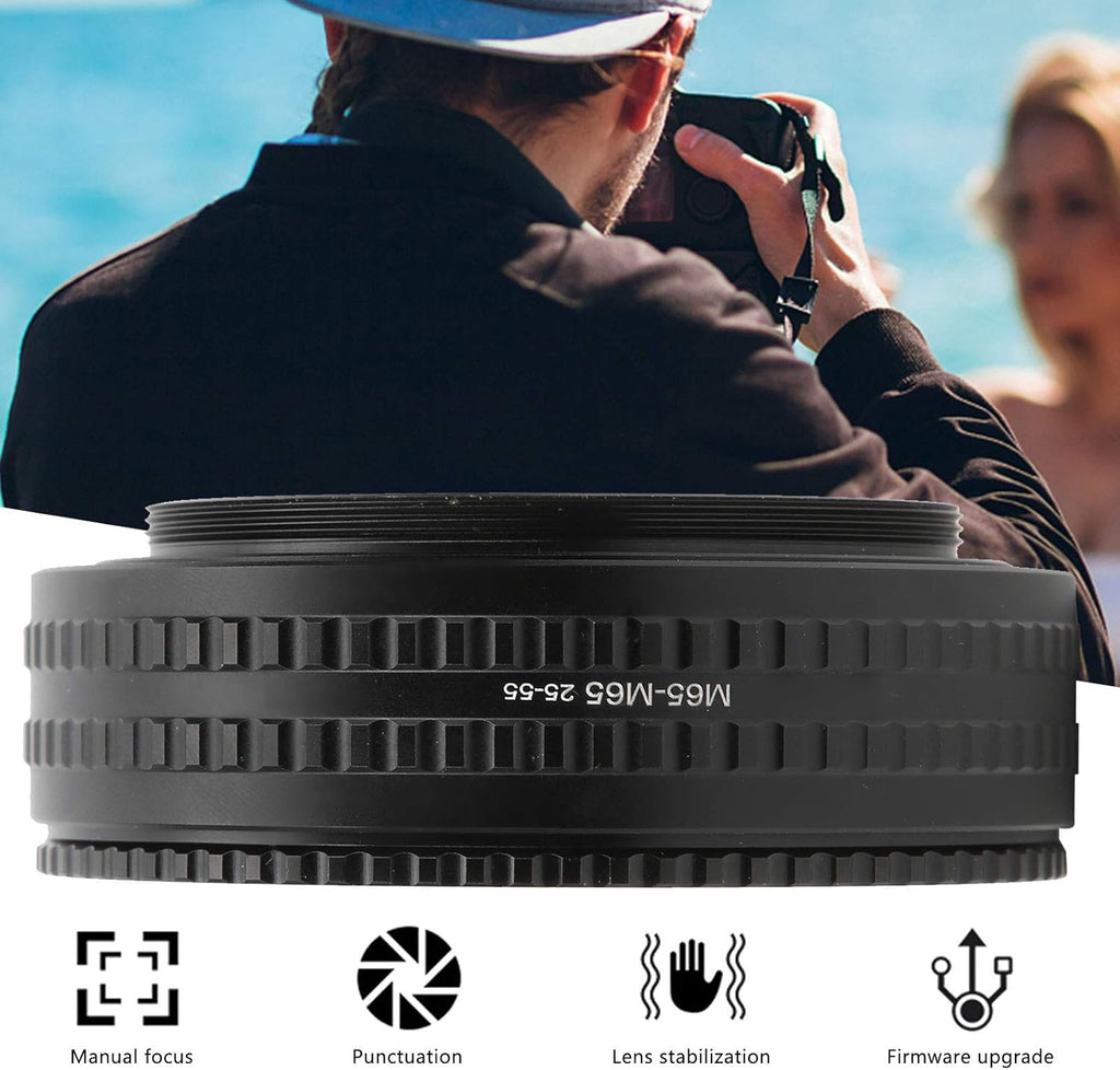 M65M65 2555mm Camera Adjustable Focusing Helicoid Adapter Macro Extension Tube Adapter Converter Connector P2555