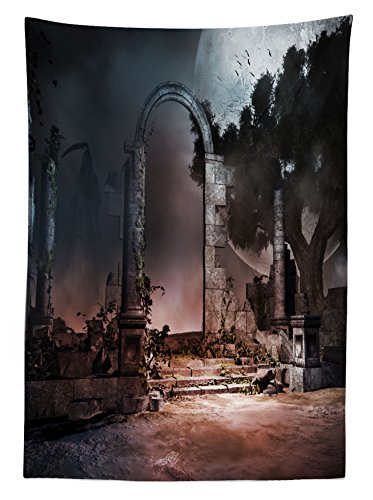 Black and Grey Gothic Tablecloth T7139