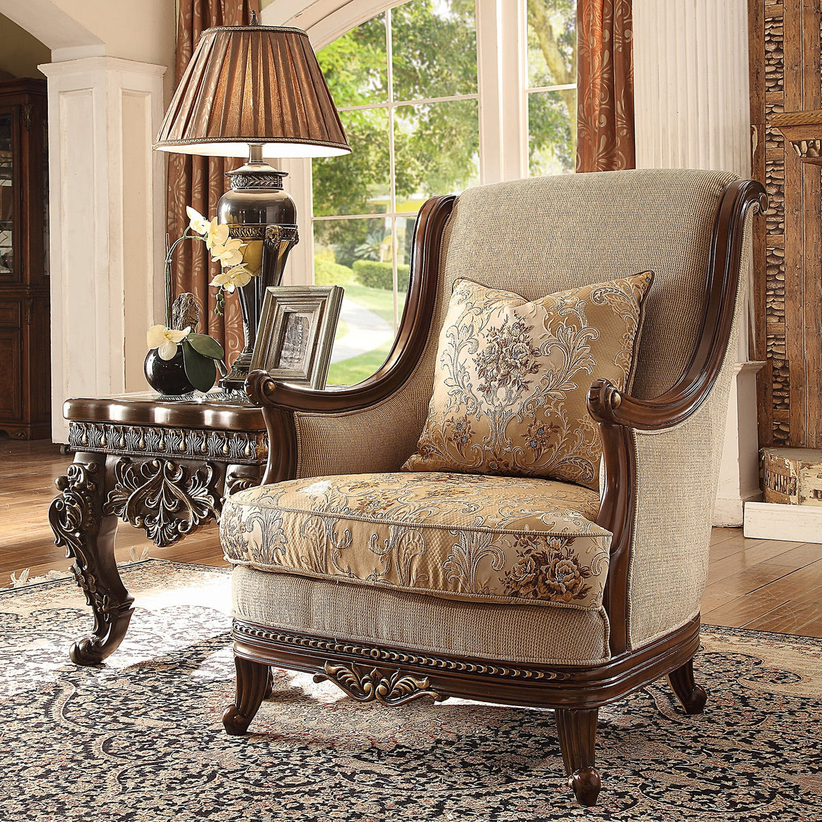 Carved Wood 3Pcs Sofa Set S35442