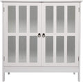 White Double Door Side Cabinet with Storage Drawer G333
