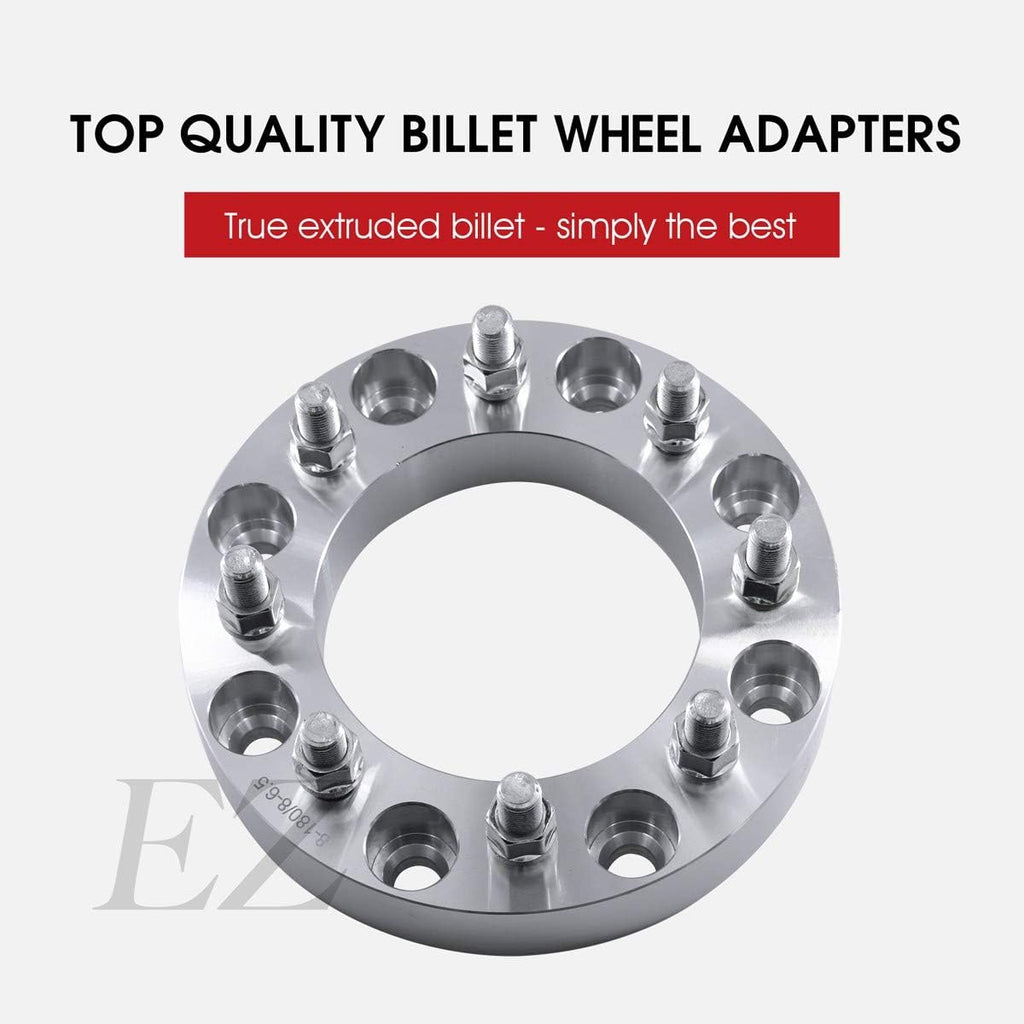 2 Billet Wheel Adapters 8x6.5 to 8x6.5 Thickness 3 Inch 9/16" Studs D260312