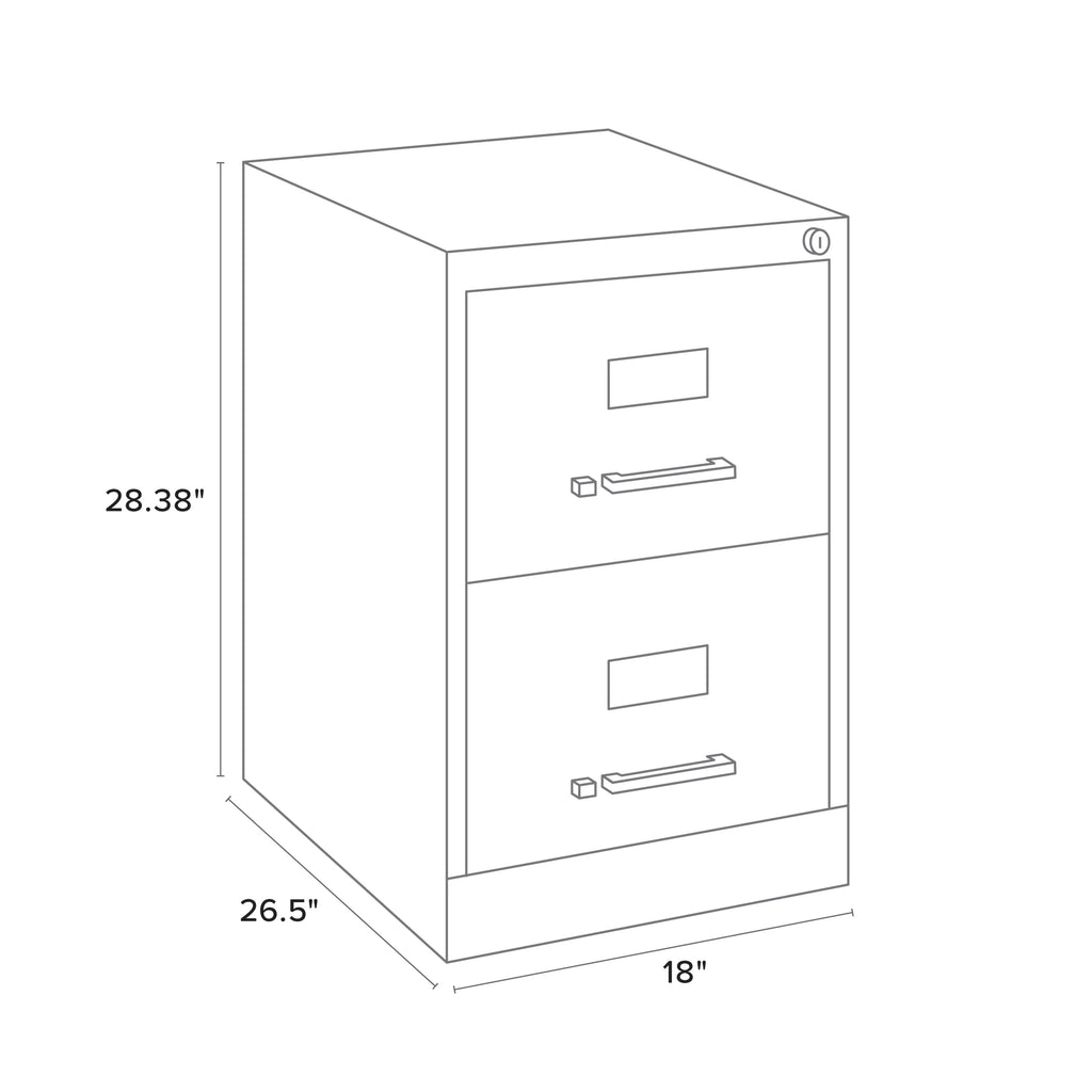 26.5" Deep 2 Drawer Metal Vertical File Cabinet F31426