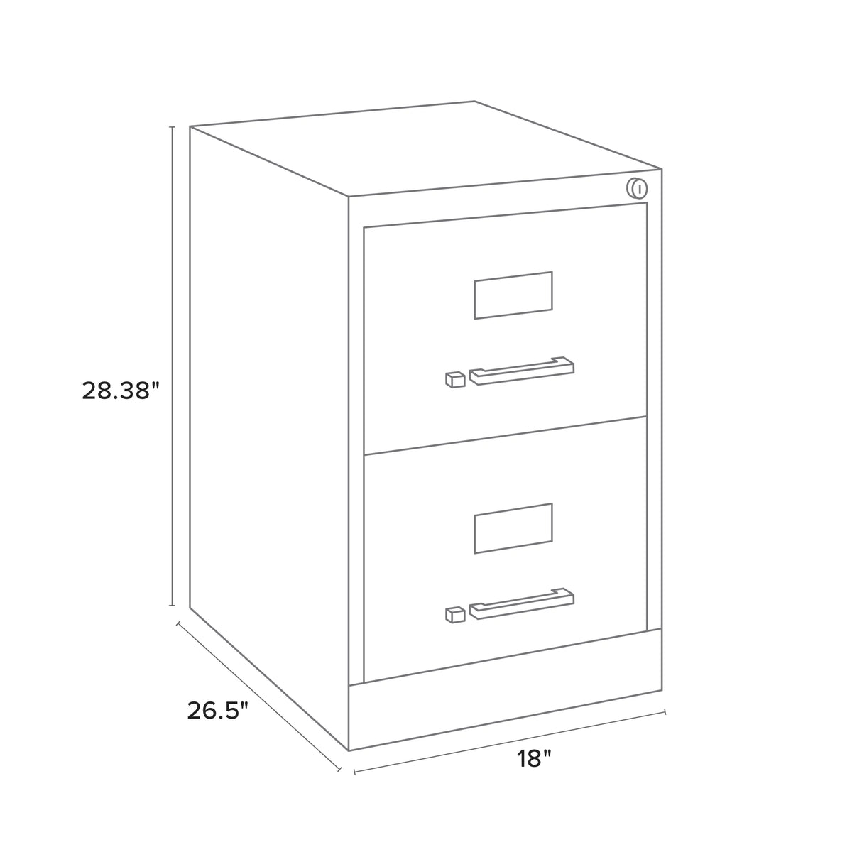 26.5" Deep 2 Drawer Metal Vertical File Cabinet F31426