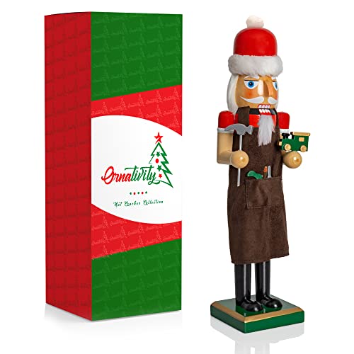 Red and Green Wooden Nutcracker Doll 15" Z464370