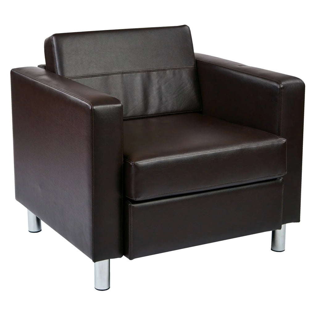Espresso Faux Leather Armchair F4928