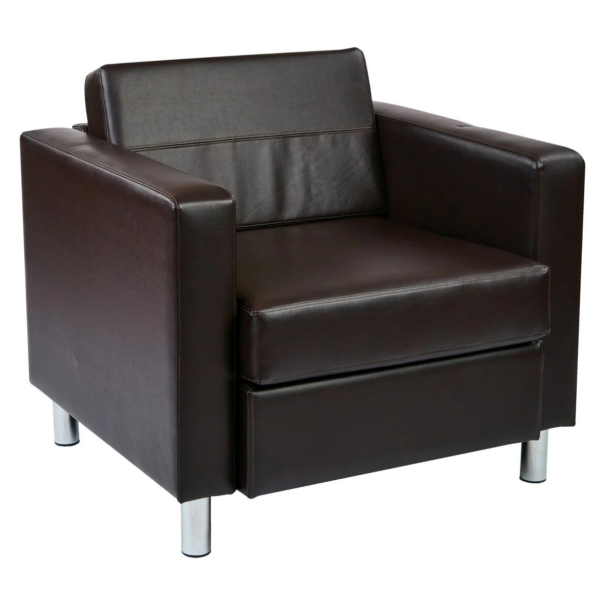 Espresso Faux Leather Armchair F4928