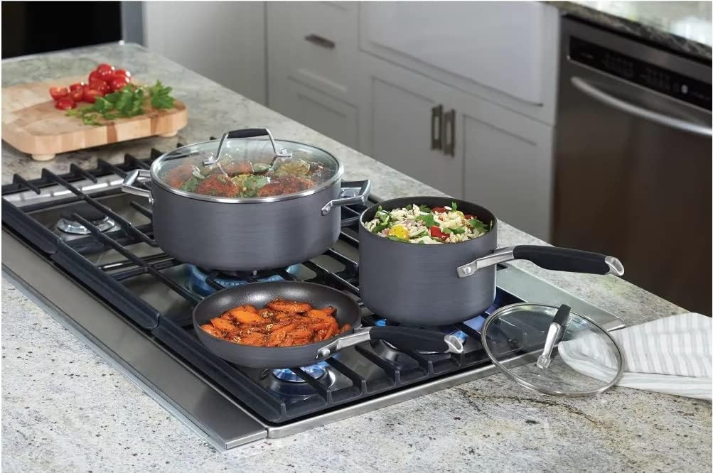 8pc Hard-Anodized Non-Stick Cookware Set Z908