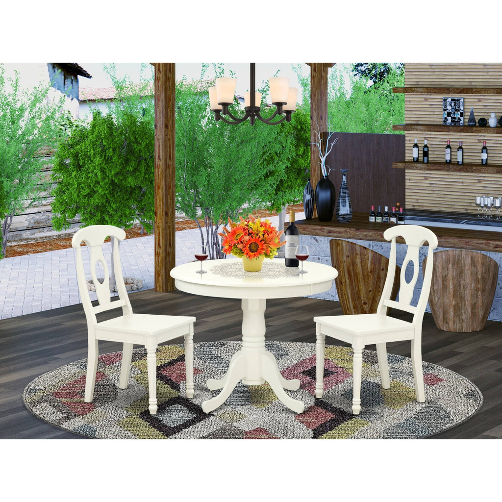 3PC Round Table and 2 Panel Back Chairs T9513