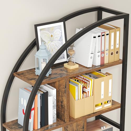 71.1" Tall 6-Tier Bookshelf with Storage Cabinet O59355