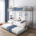 Silver Twin Over Twin Bunk Bed with Trundle E594