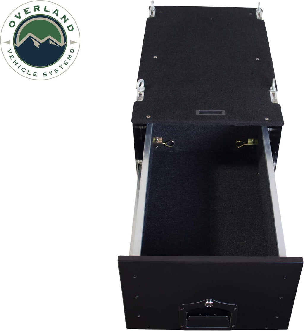 Black Powder Coat Cargo Box With Slide Out Drawer & Working Station M8068