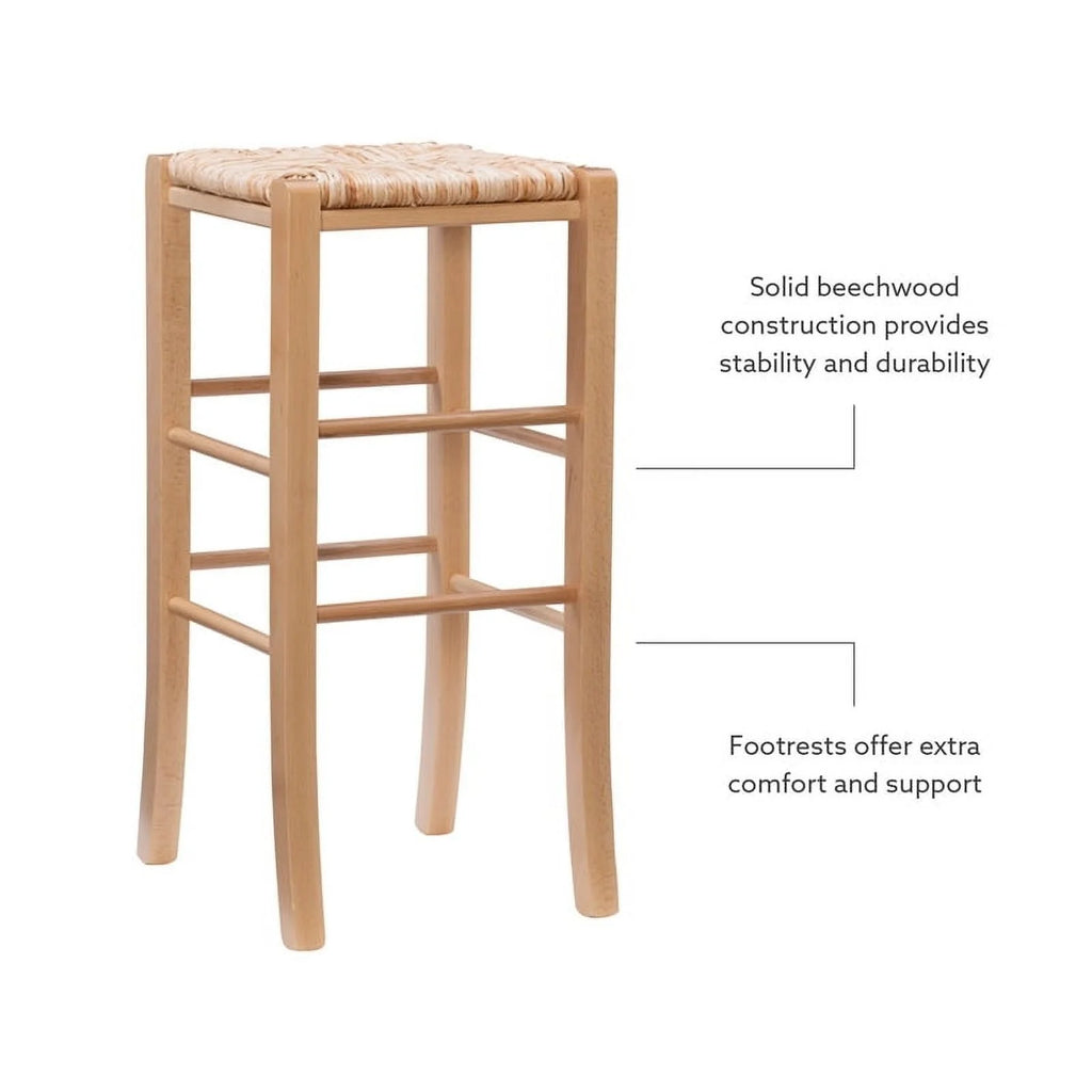 29.15" Traditional Wood Backless Bar Stool N91788