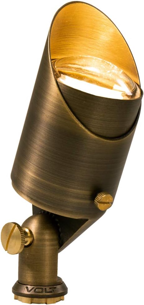 12V Cast Brass Outdoor Spotlight with Ground Stake Z334207