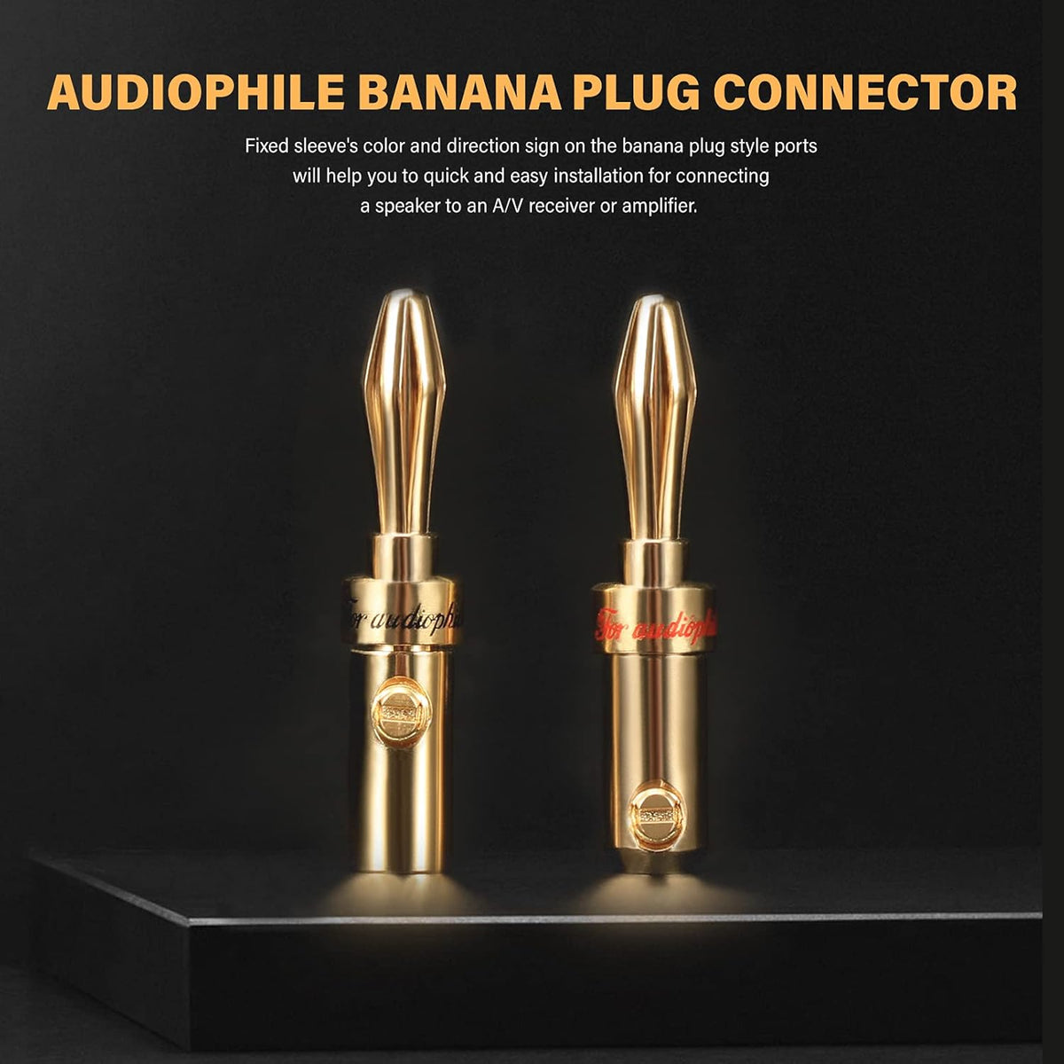 13AWG Oxygen-Free Copper Speaker Cables with Banana Plug Tips V3729