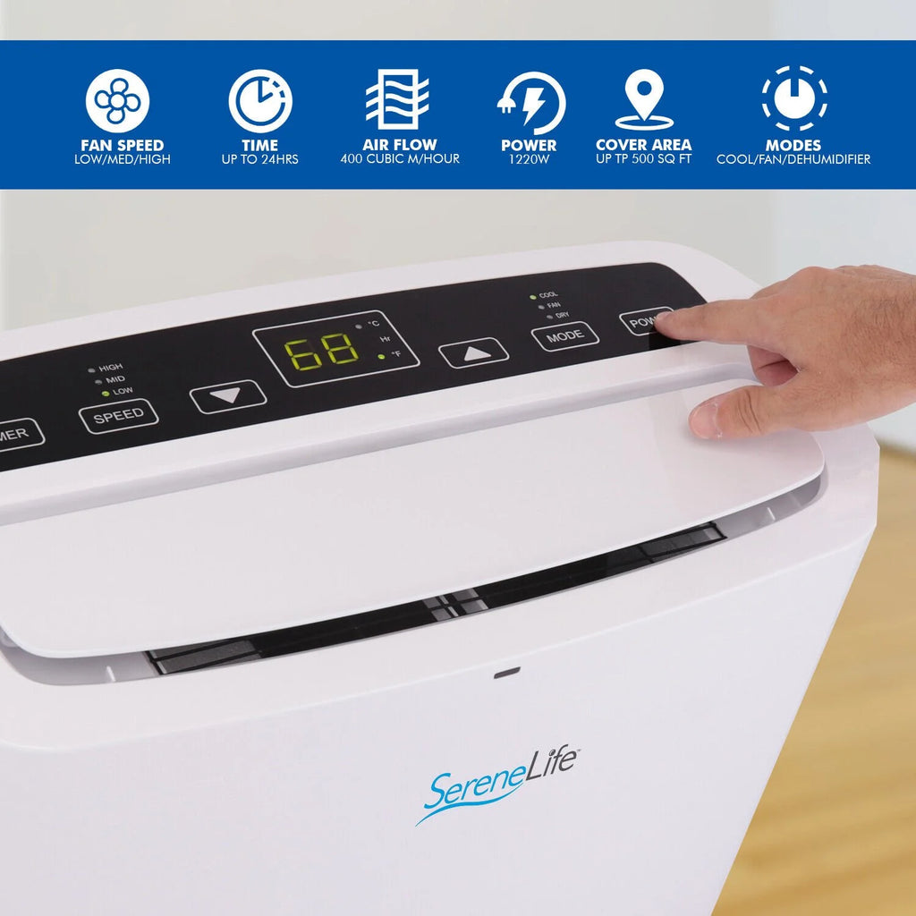 14,000 BTU White AC Cooling Unit with Dehumidifier & Fan Modes D998
