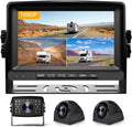 Wired Backup Camera System with 10.2 1080P Quad Split Monitor and 4 IP69K Waterproof Cameras Z3468