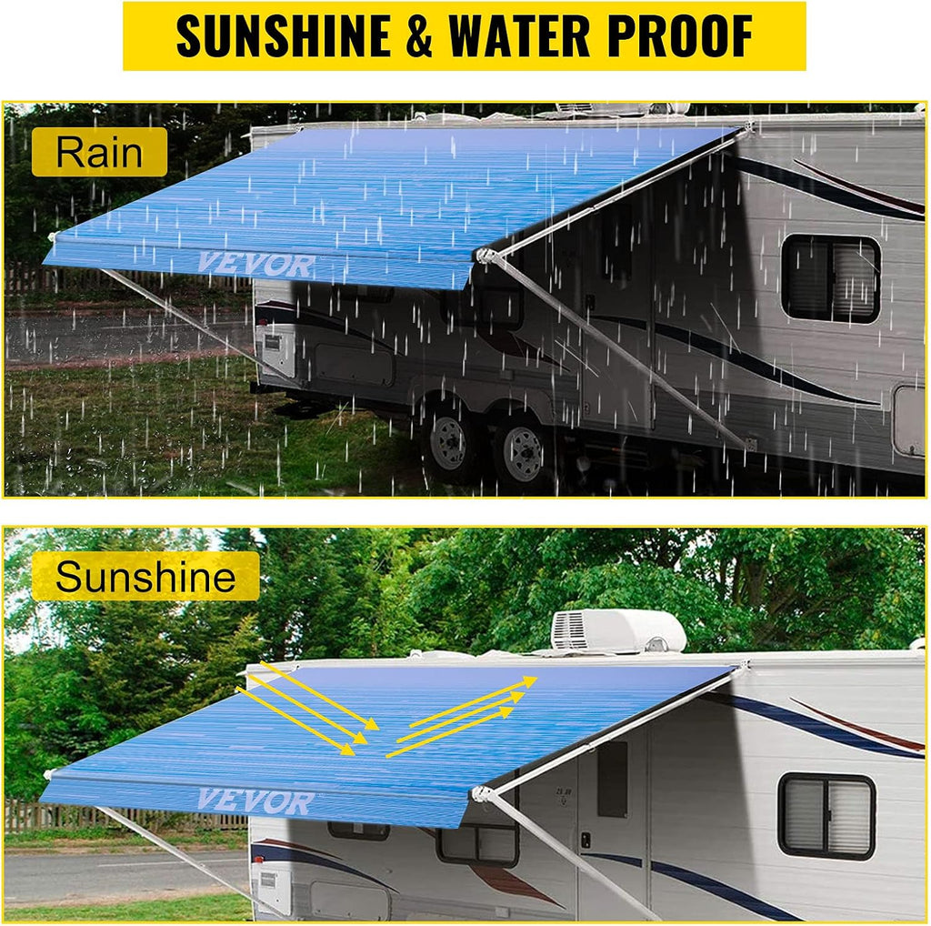 19' Camper Awning Fabric Replacement Ocean Blue Fade O1568