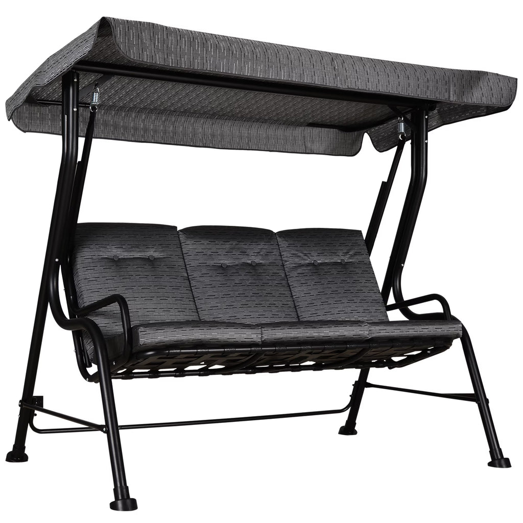 Metal Porch Swing Chair Bench with Adjustable Canopy U8410