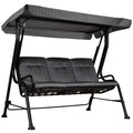Metal Porch Swing Chair Bench with Adjustable Canopy U8410