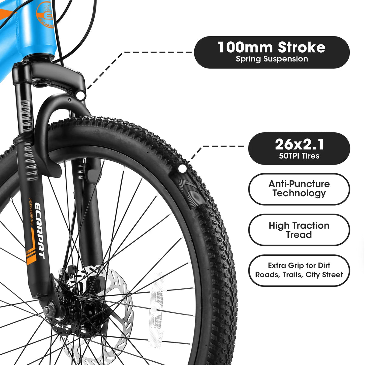 26 Aluminum Mountain Bike with Disc Brakes & Suspension Z93887