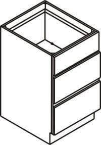 21 inch Wide Drawer Base Kitchen Cabinet Three Drawers Dark Gray Inset Shaker S47390