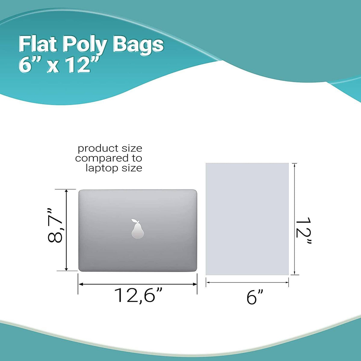 1000 Pack Clear Flat Open Top Poly Bags 6 Mil C751
