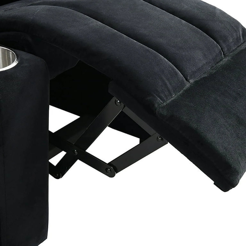 Kids Velvet Recliner Chair with Cup Holder and Footrest D997