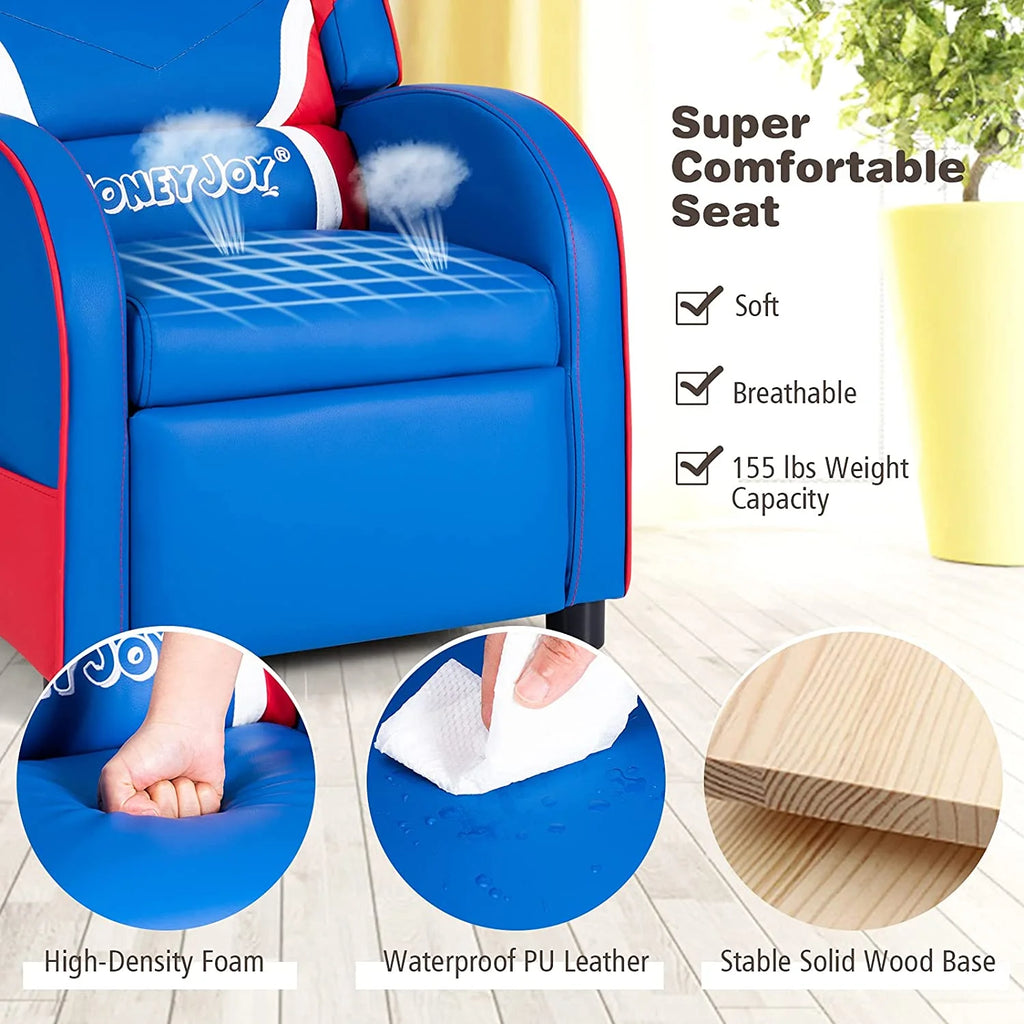 Kids Recliner Gaming Chair with Side Pocket A90173