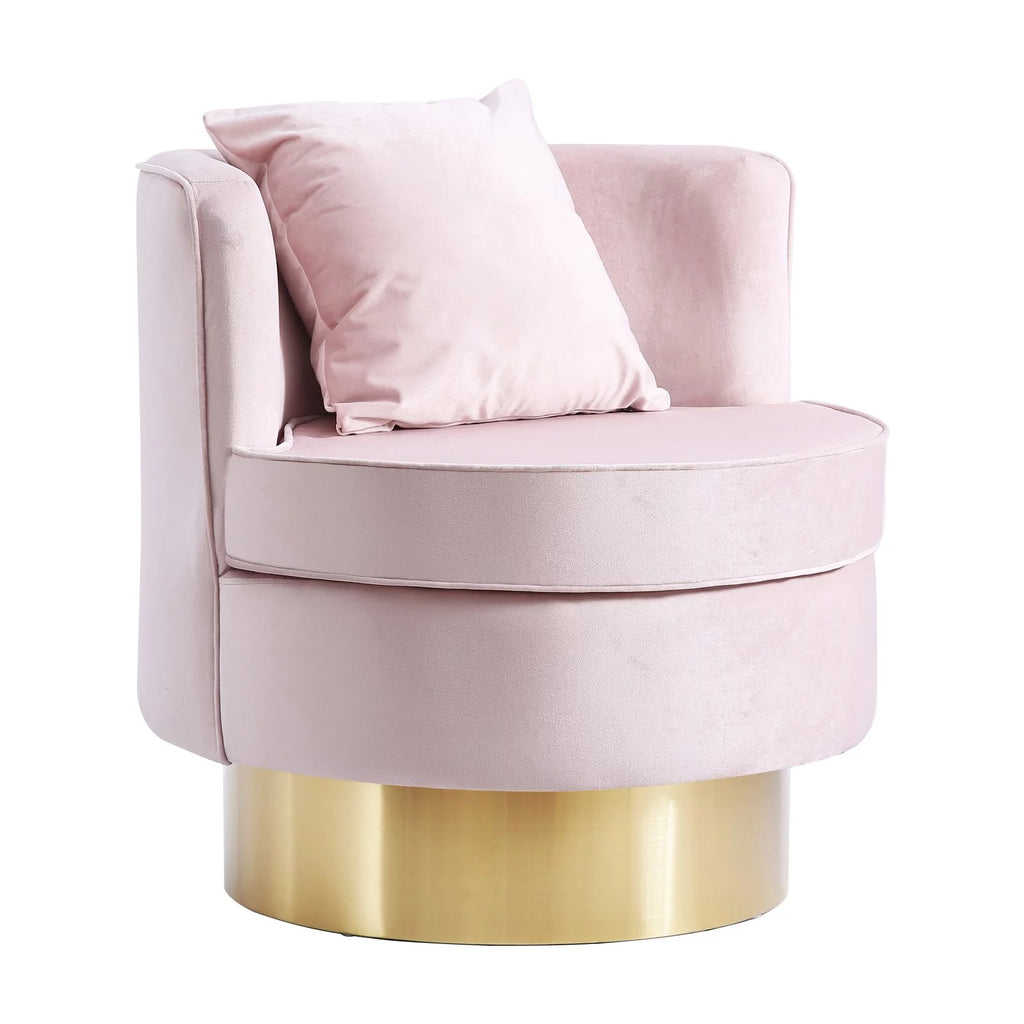 Pink Velvet Swivel Accent Chair S661