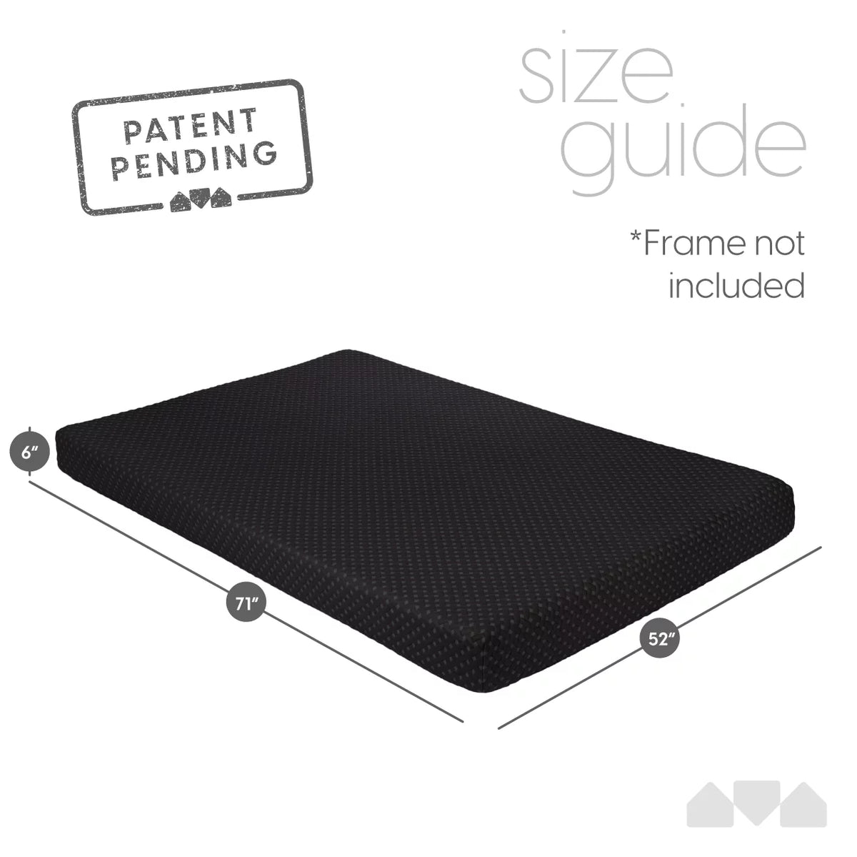 Memory Foam Futon Mattress Full Size Black K5182