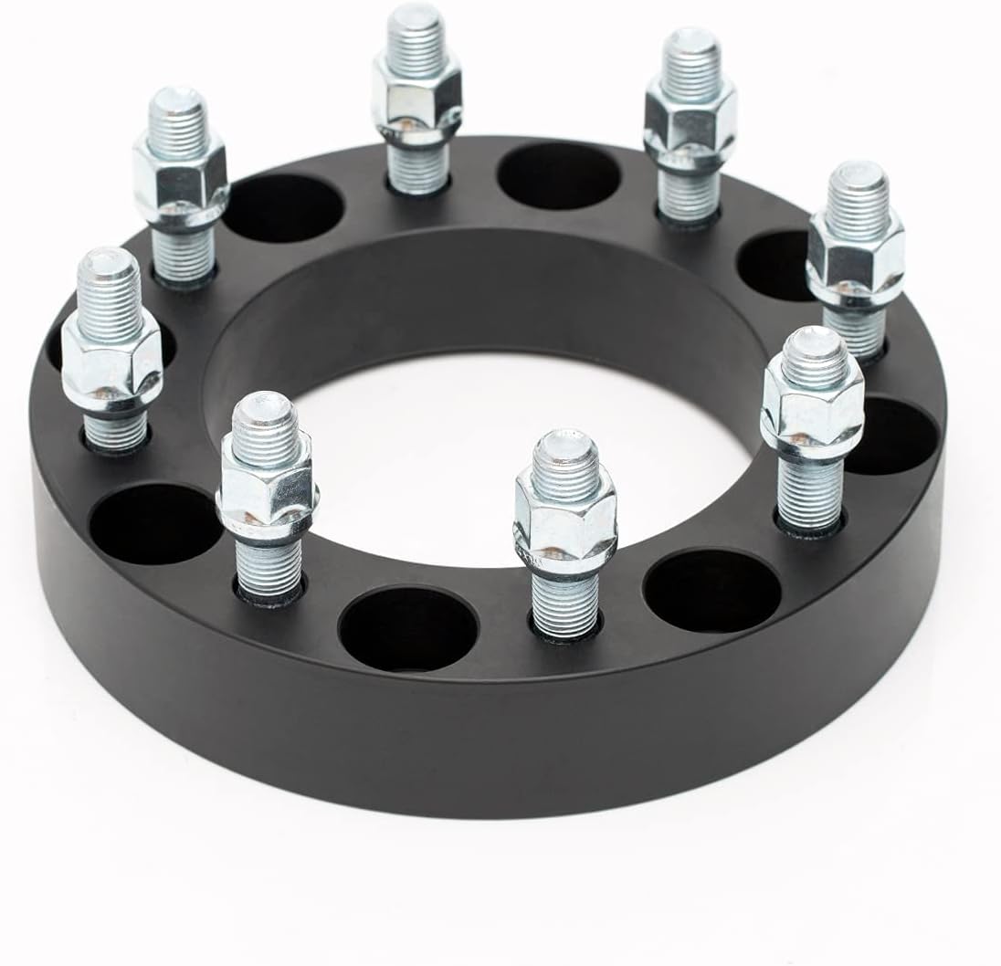 Black Forged 8x170 to 8x6.5 Wheel Adapters 1.5 Inch with 14x1.5 Studs Pack of 4 L65859
