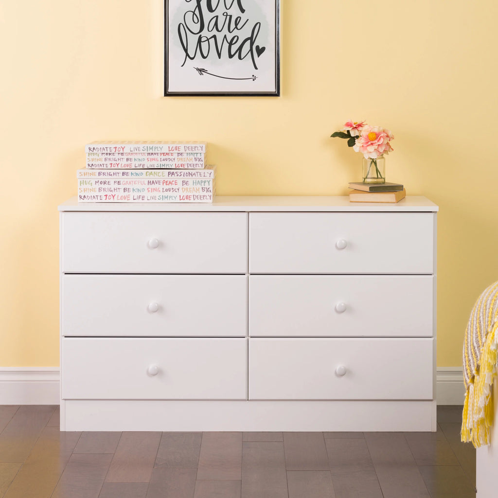 White 6 Drawer Wooden Dresser R28191
