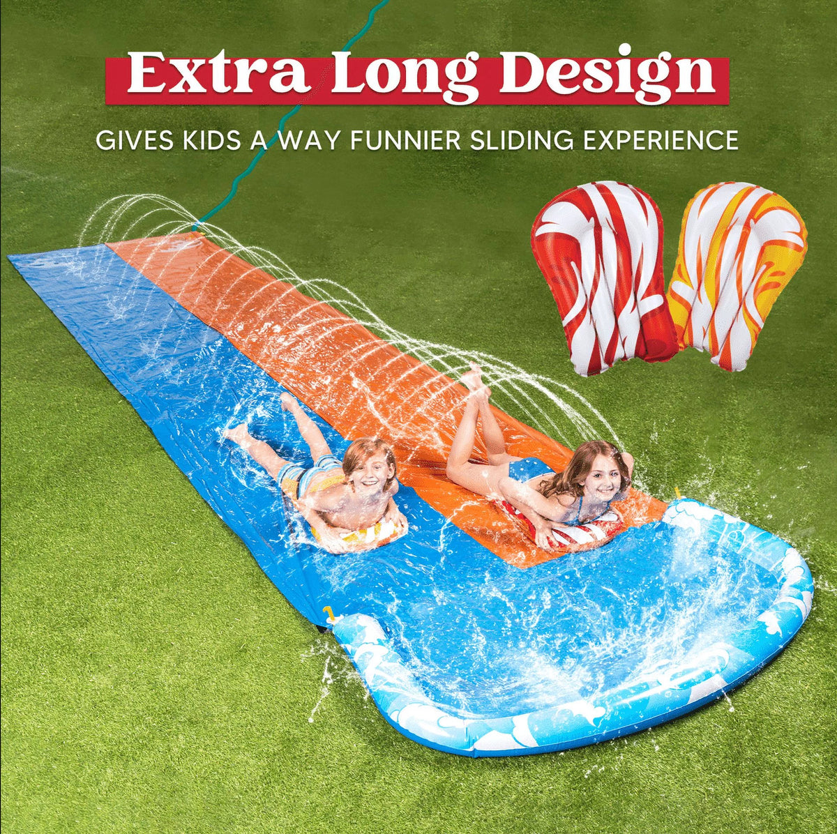 22.5ft Water Slide and 2 Bodyboards with Sprinkler O852623