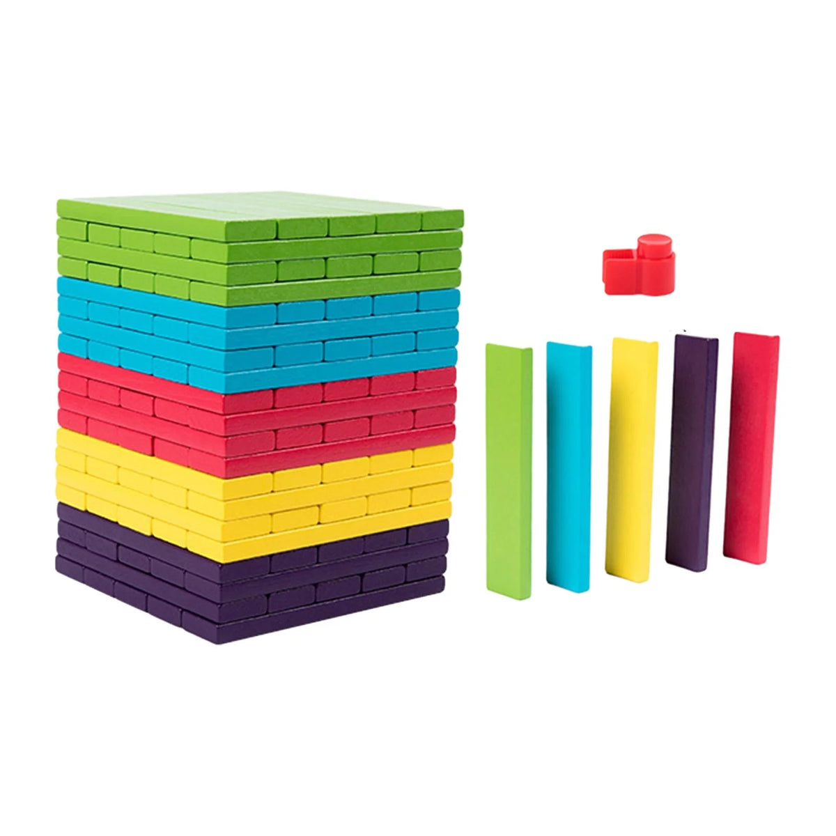 100 Pieces Wooden Blocks Stacking Game Building Kits Board Games B290432