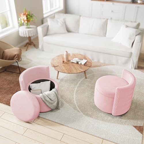 Velvet Upholstered Swivel Accent Chair with Storage H652