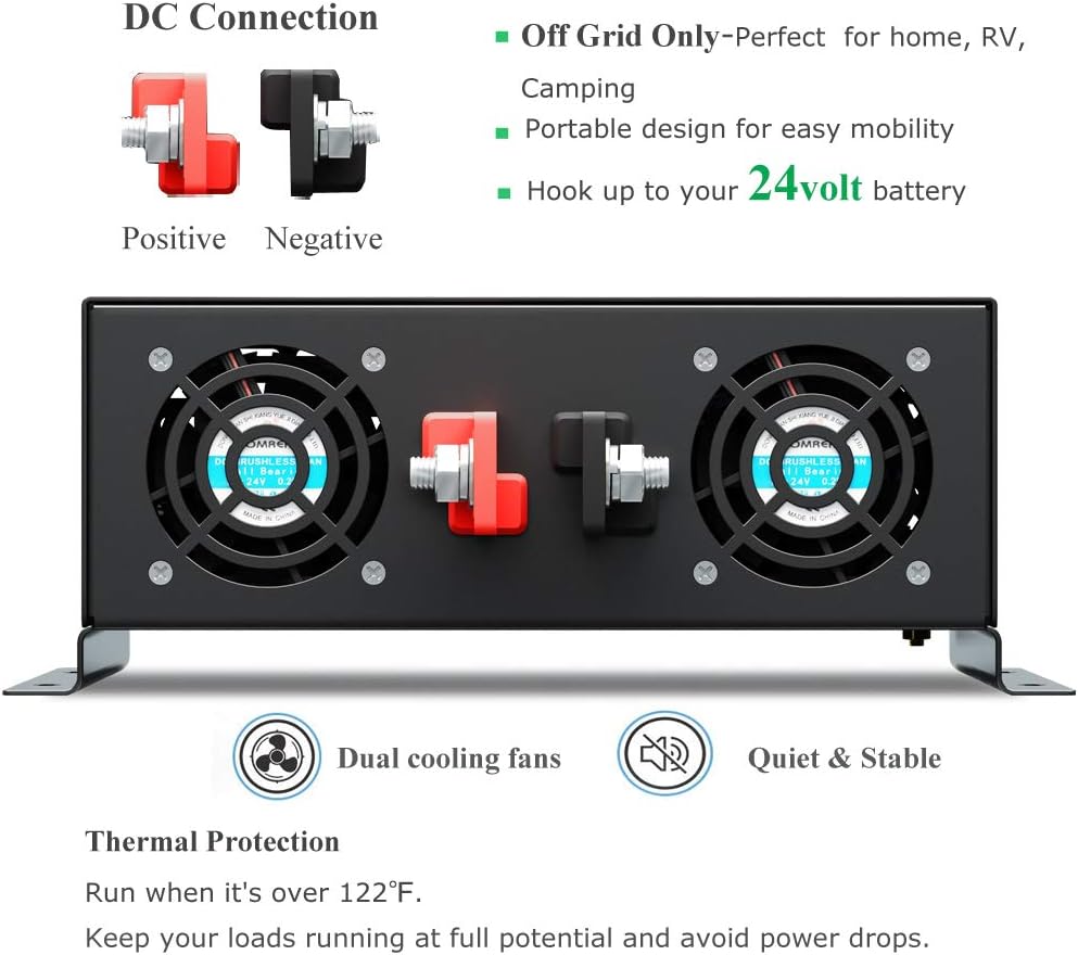 3500W Pure Sine Wave Power Inverter 24V DC to 120V AC Converter X71671