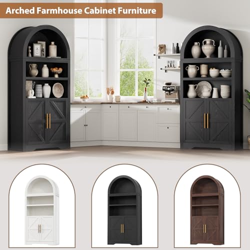 Brown Pantry Storage Cabinet with Drawers Doors and Shelves J98321