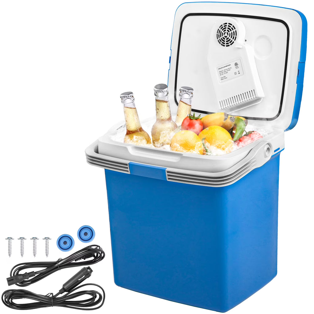 Portable Car Fridge 25L/28Qt with 110V AC Home Power Cord & 12V Car Adapter R3090