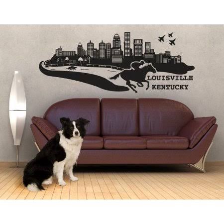Beige 59in x 23in Cityscape Wall Decal Y386