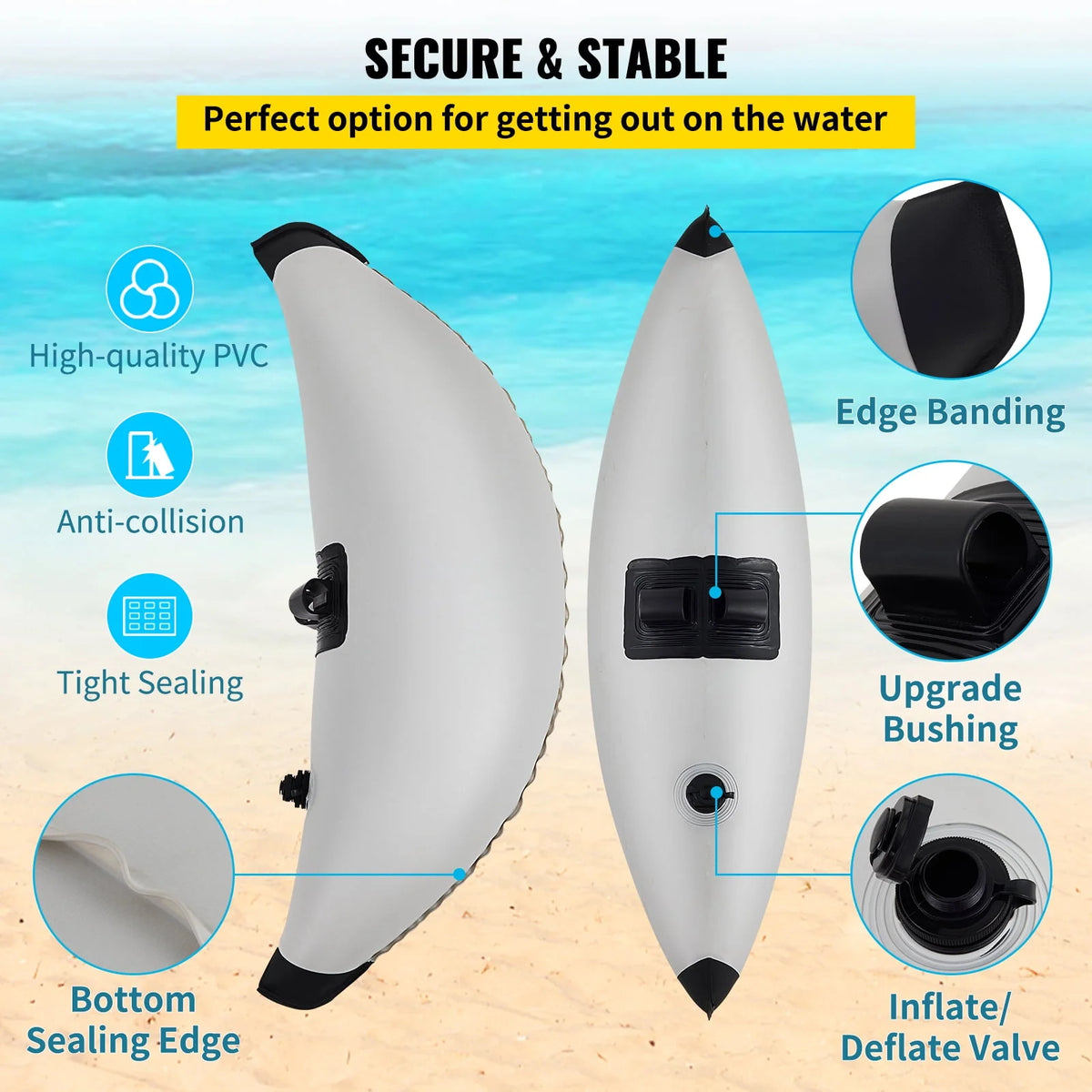 PVC Inflatable Kayak Outrigger Stabilizer, 2 pcs X97581