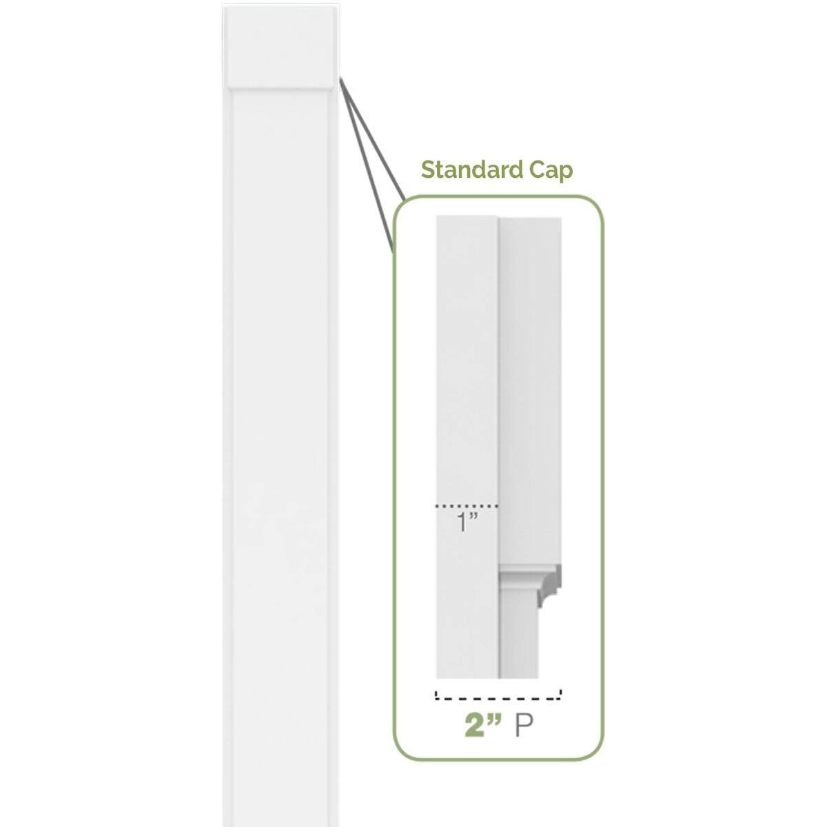 Two Equal Raised Panel PVC Pilaster with Standard Capital and Base (Pair) V39465