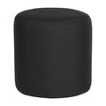 Black Fabric Round Ottoman Pouf X68645