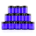 Cobalt Blue Glass Cosmetic Jars 12-Pack G9803