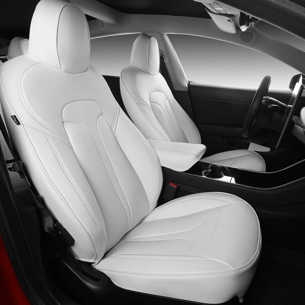 White Nappa Leather Car Seat Covers Q704